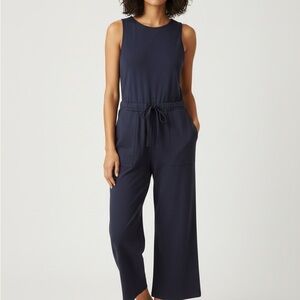 Women's Navy Sleeveless Jumpsuit